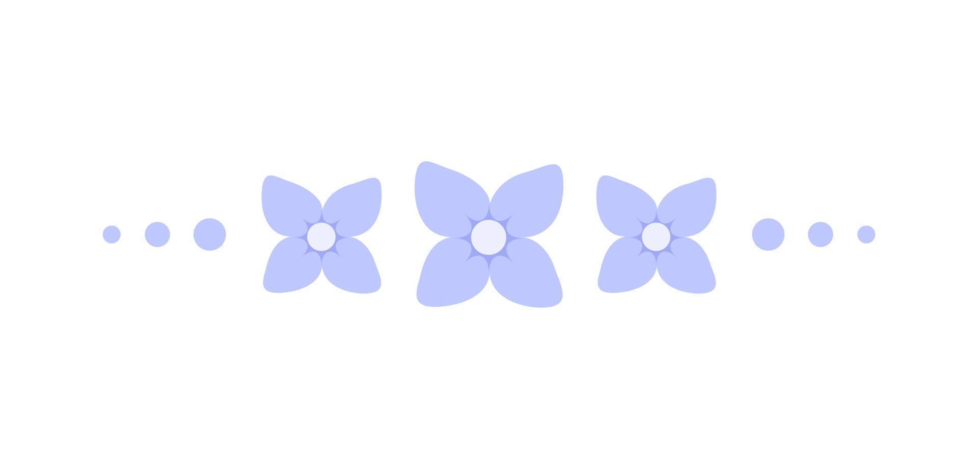 mignonne lilas floral diviseur frontière ligne illustration vecteur