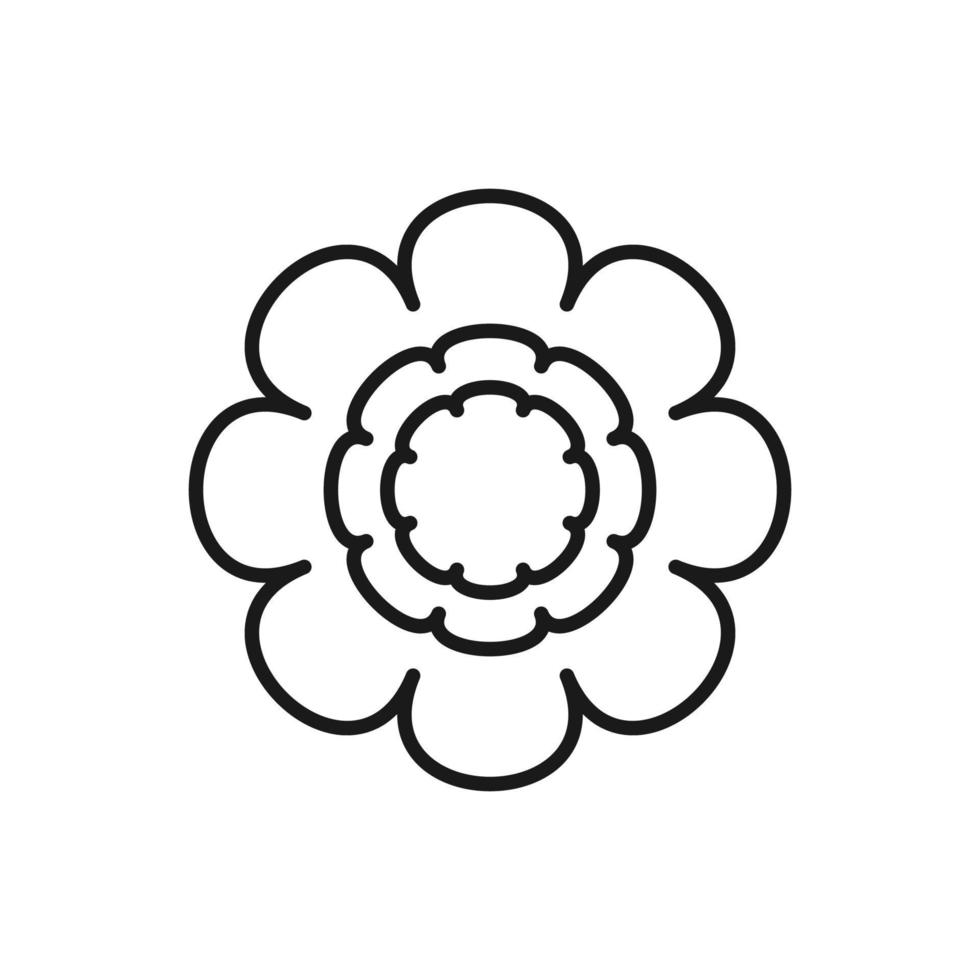 fleur icône dans branché plat style isolé sur blanc Contexte. printemps symbole pour votre site Internet conception, logo, application, ui. contour vecteur illustration.