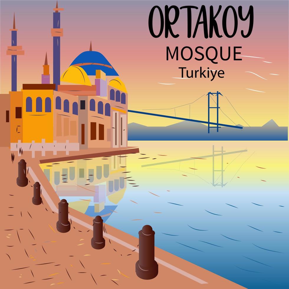 ortakoy mosquée dinde vecteur