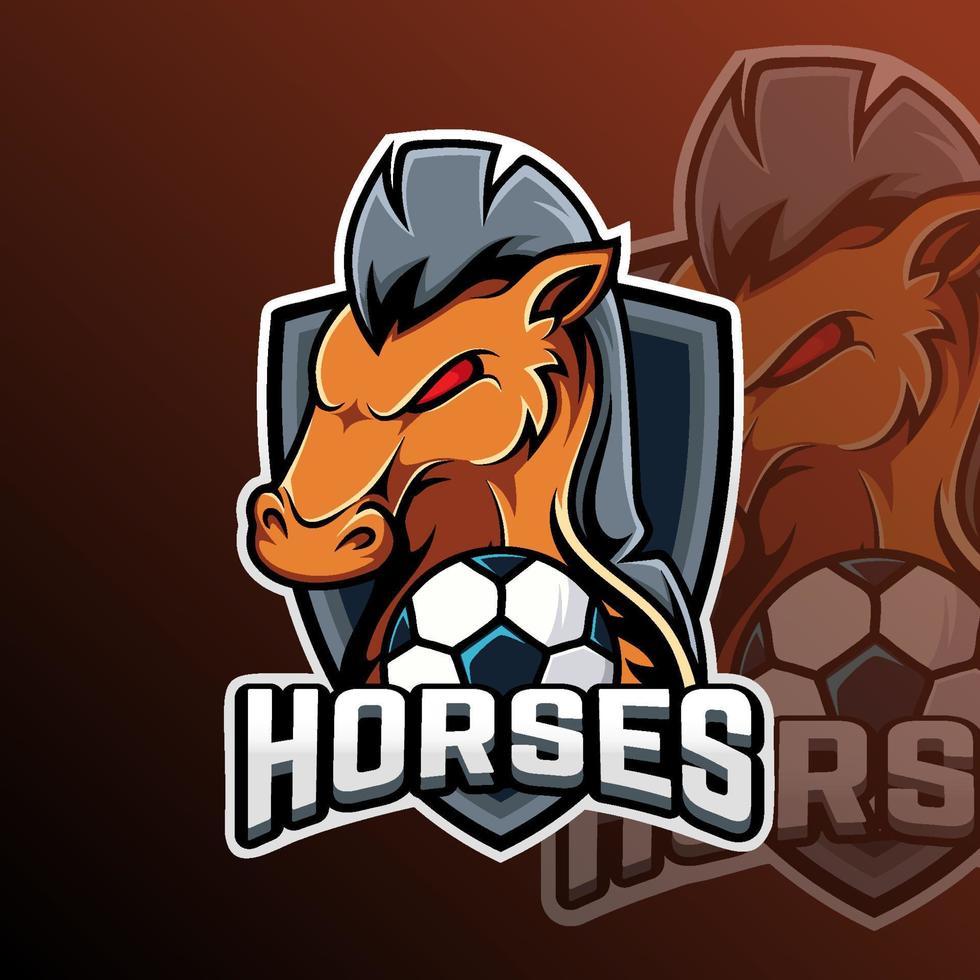 les chevaux Football logo équipe badge vecteur