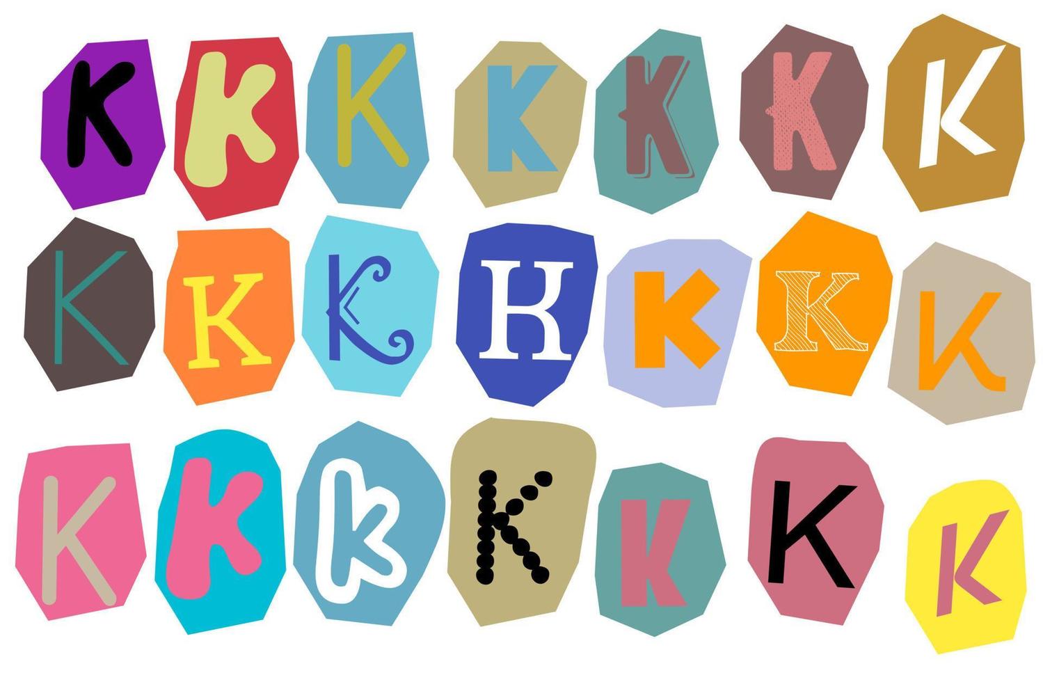 alphabet k - vecteur Couper journal et magazine des lettres, papier style une rançon Remarque lettre
