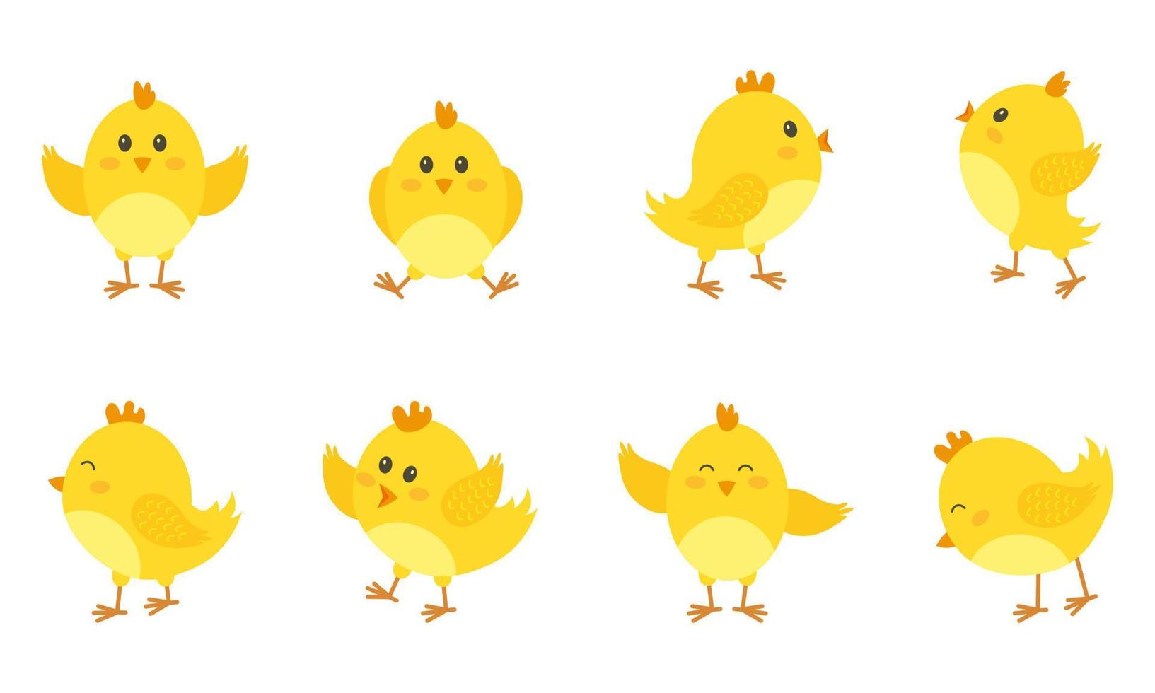 ensemble de mignonne poulets pour Pâques. vecteur illustration.