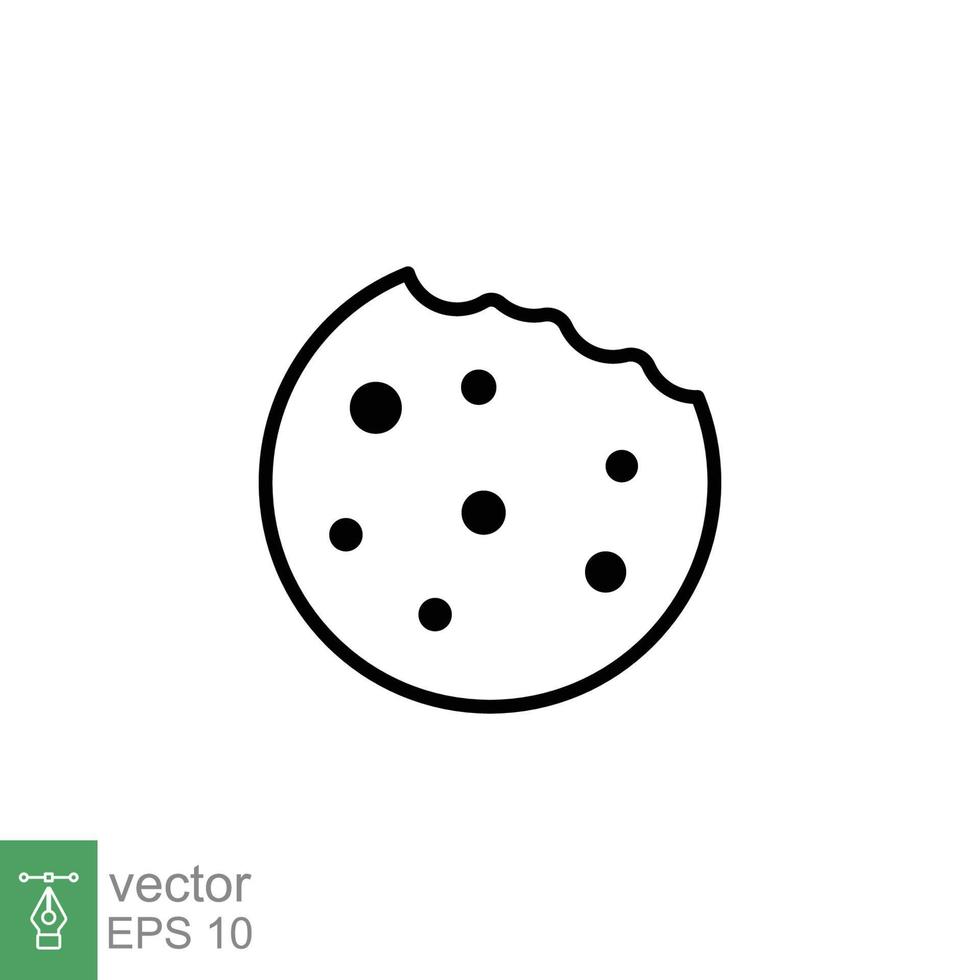 biscuit biscuit icône. contour style signe symbole. navigateur concept pour app et la toile conception. doubler, vecteur illustration isolé sur blanc Contexte. eps dix.