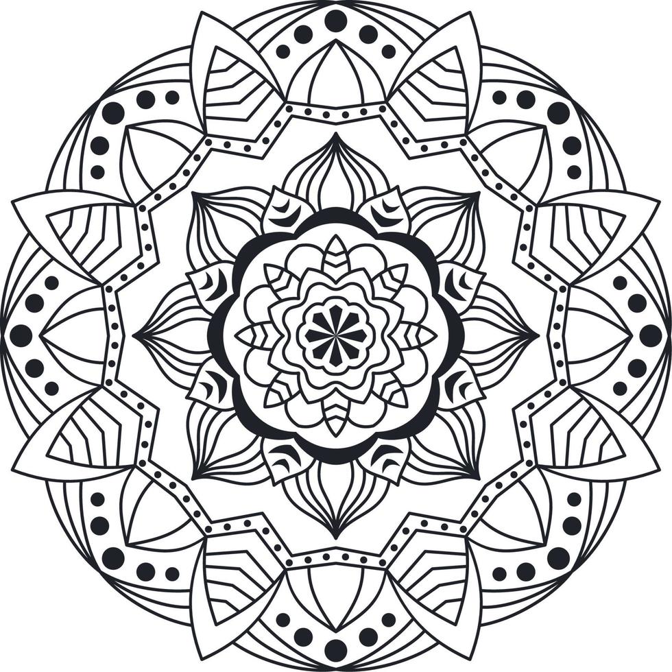 mandala art géométrique modèle pour coloration vecteur