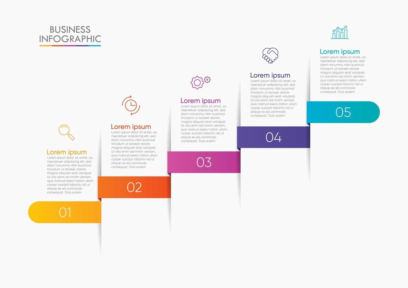 icônes d & # 39; infographie avec 5 options vecteur