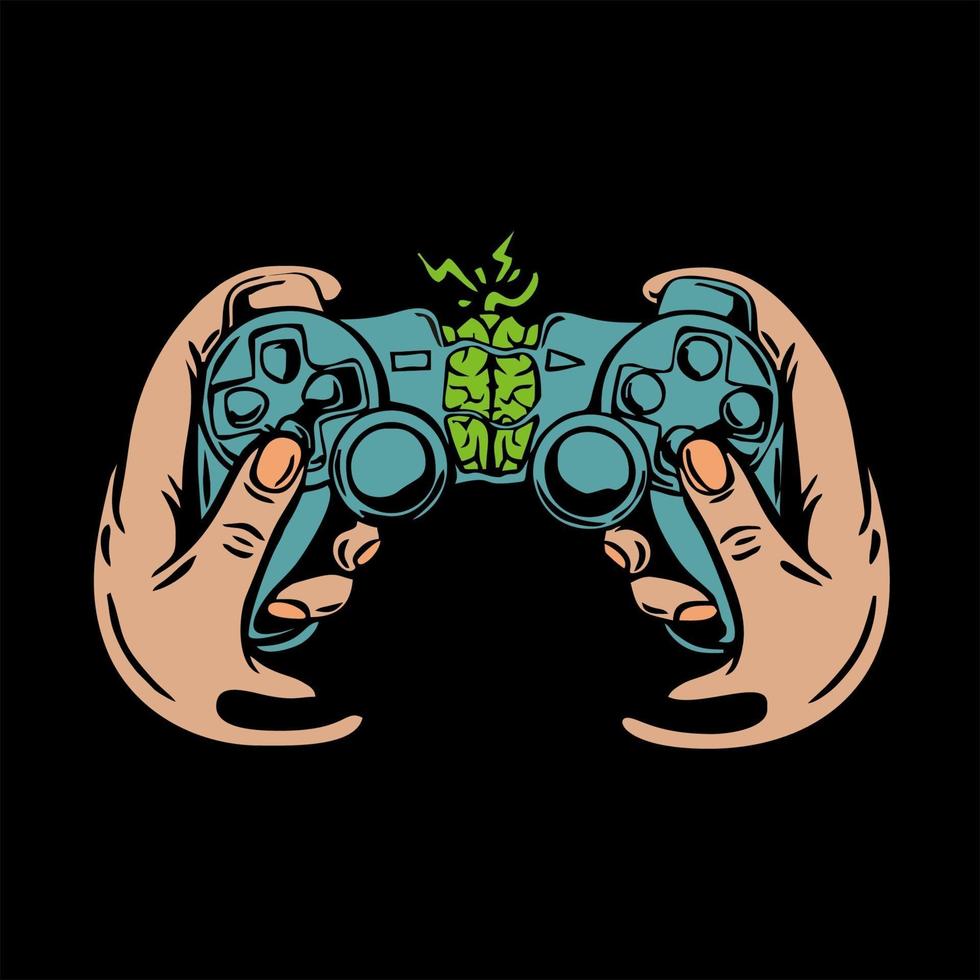 manette de jeu avec les mains. vecteur