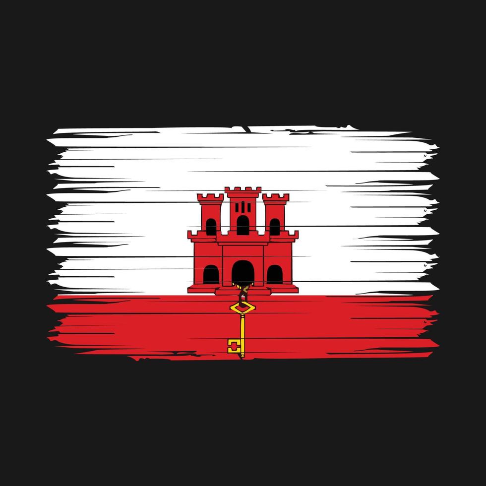 drapeau de gibraltar brosse illustration vectorielle vecteur