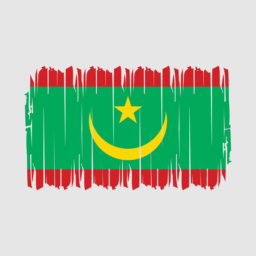 vecteur de brosse drapeau mauritanie