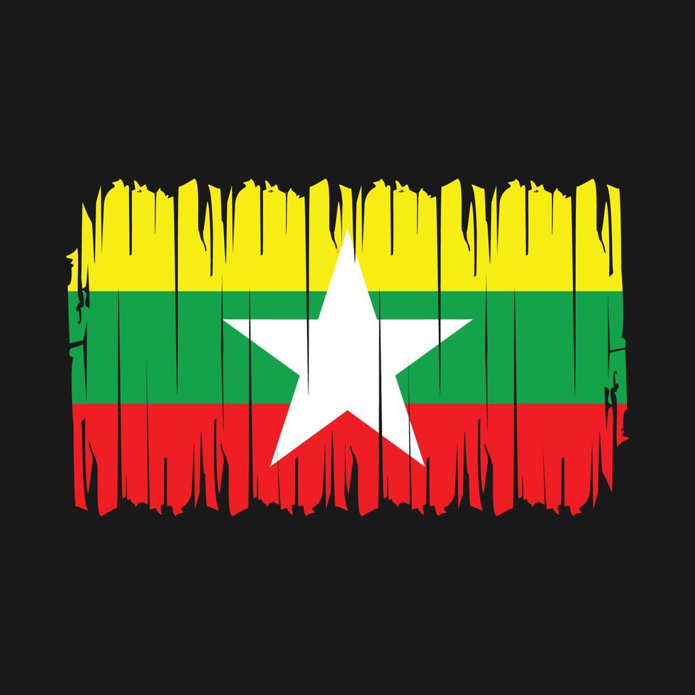 vecteur de brosse drapeau myanmar