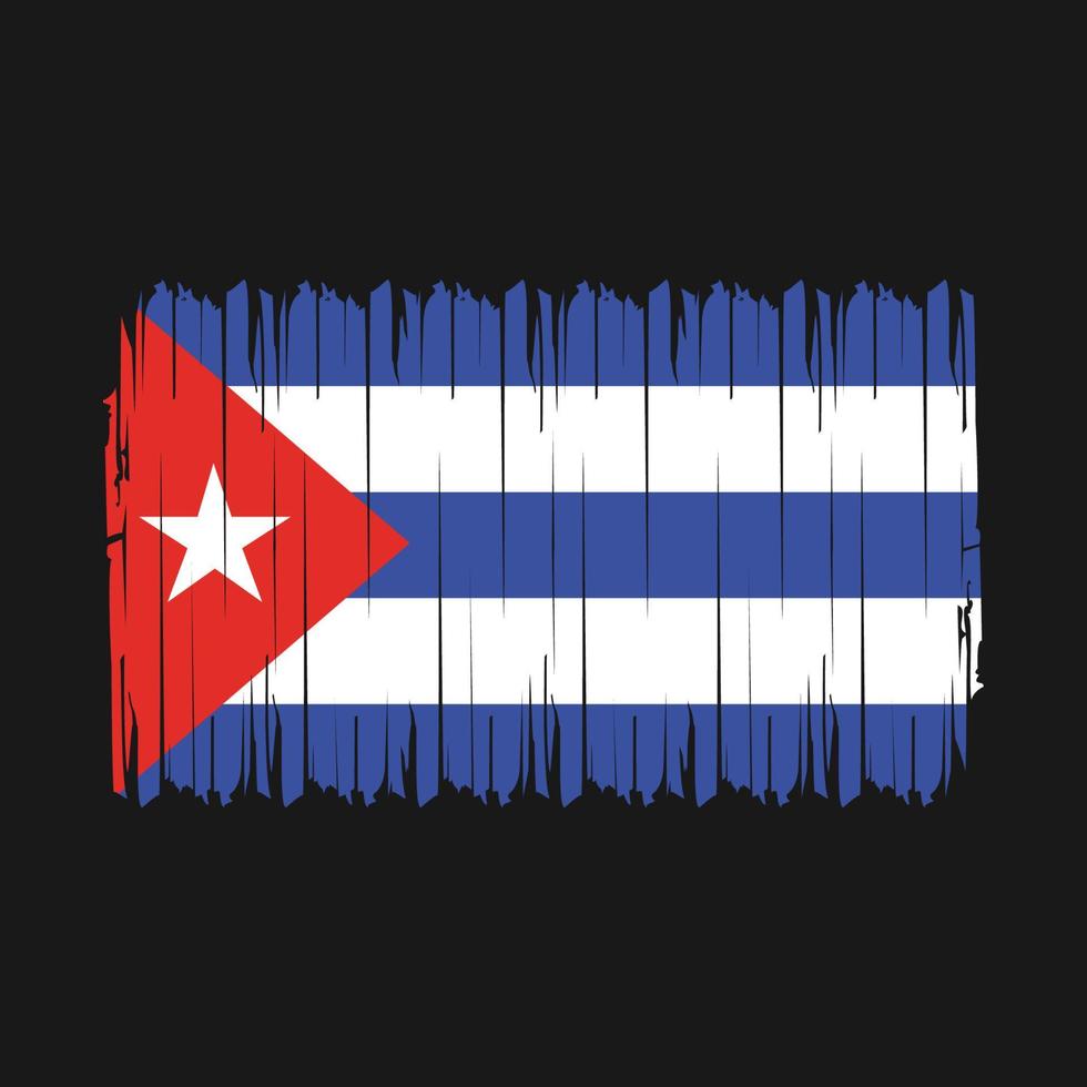 drapeau cuba brosse illustration vectorielle vecteur