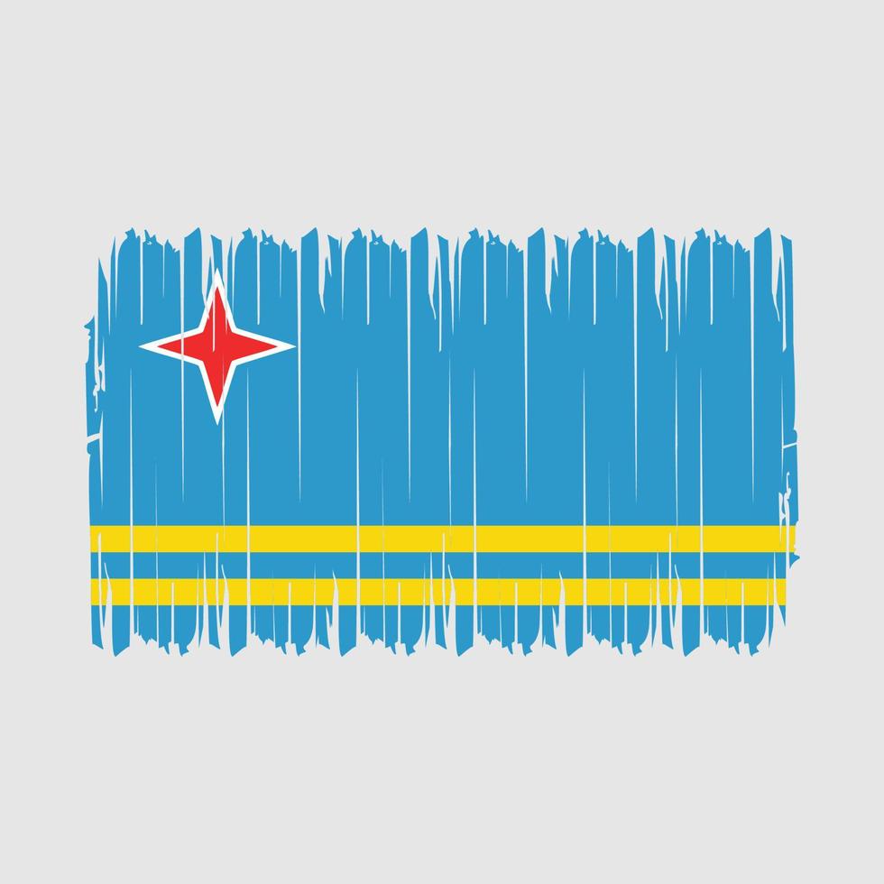 drapeau aruba brosse illustration vectorielle vecteur