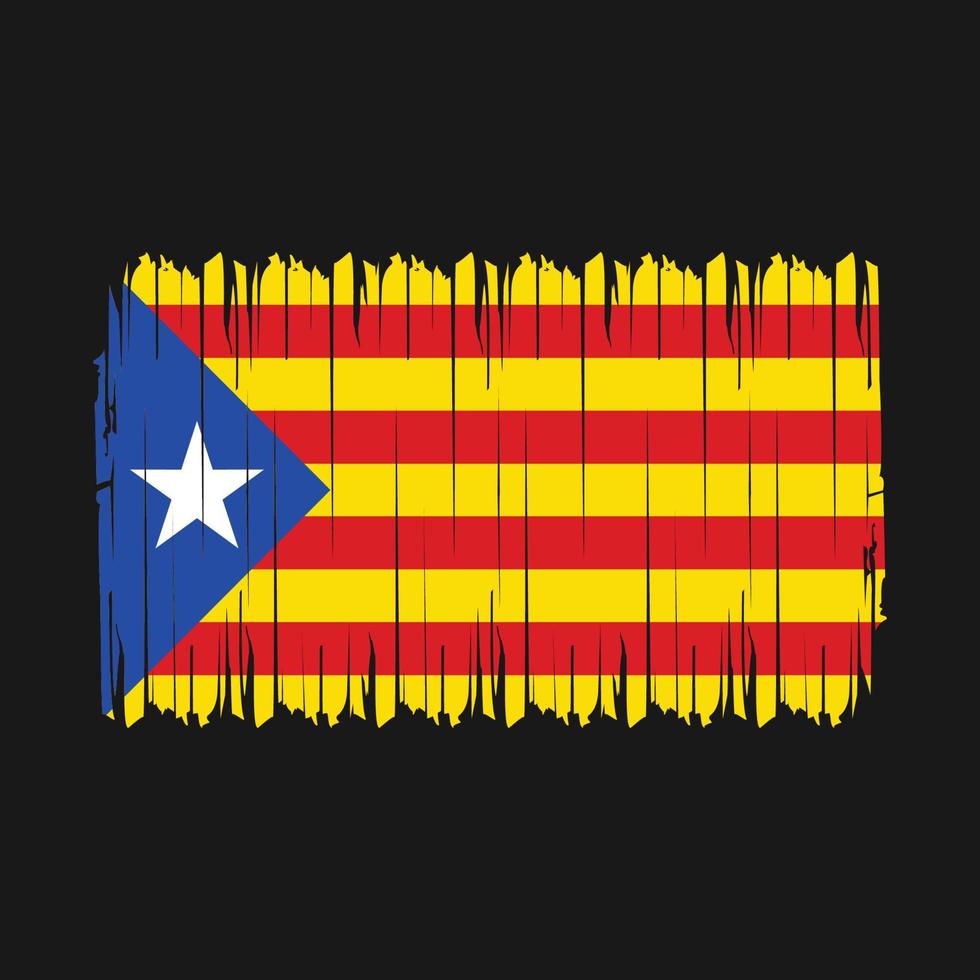 drapeau de la catalogne brosse illustration vectorielle vecteur