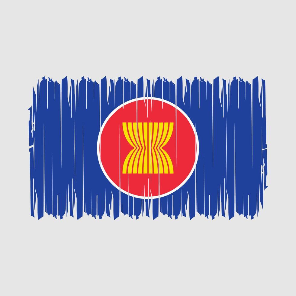 drapeau de l'asean brosse illustration vectorielle vecteur