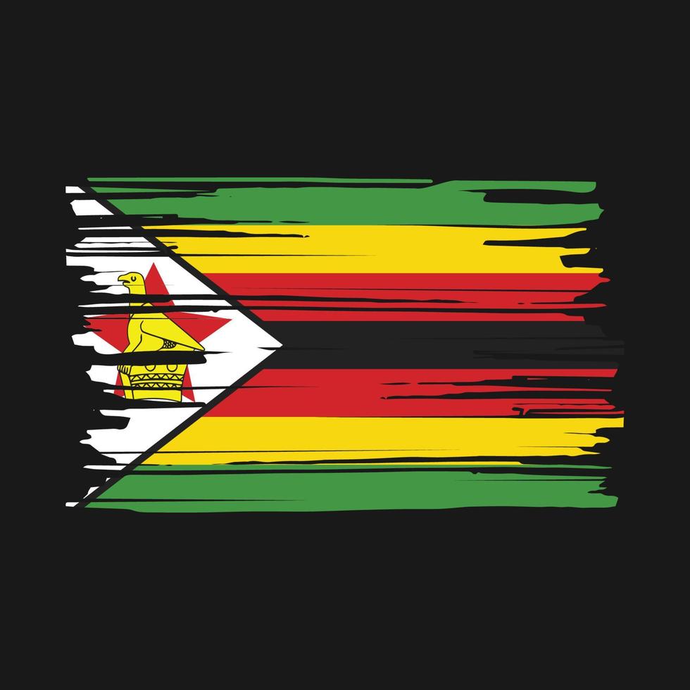 pinceau drapeau zimbabwe vecteur