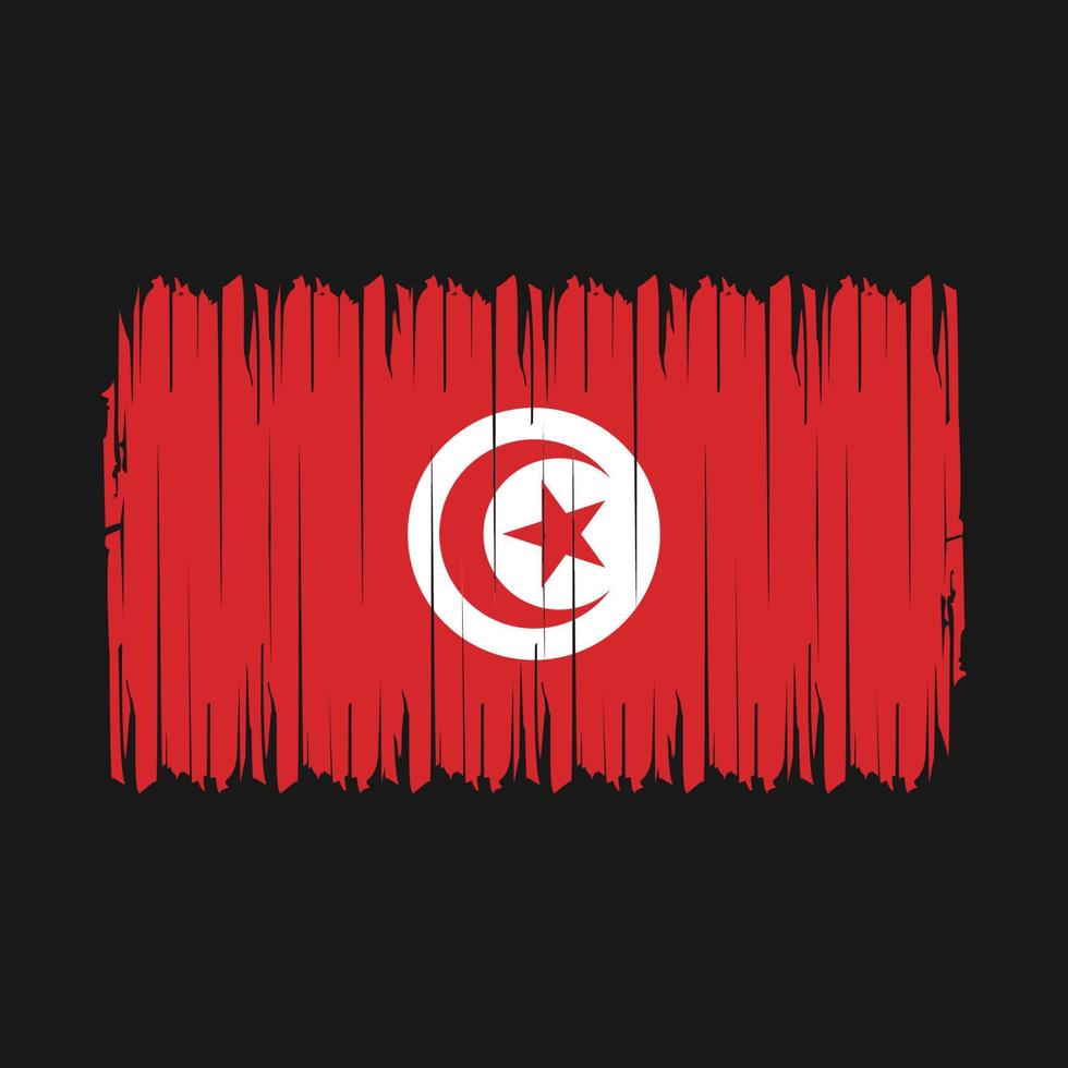 drapeau de la tunisie brosse illustration vectorielle vecteur