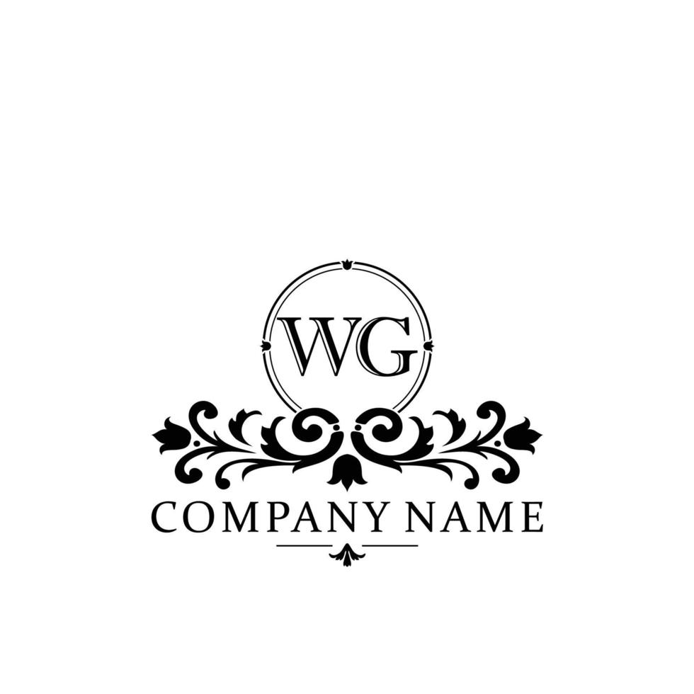 lettre wg floral logo conception. logo pour femmes beauté salon massage cosmétique ou spa marque vecteur