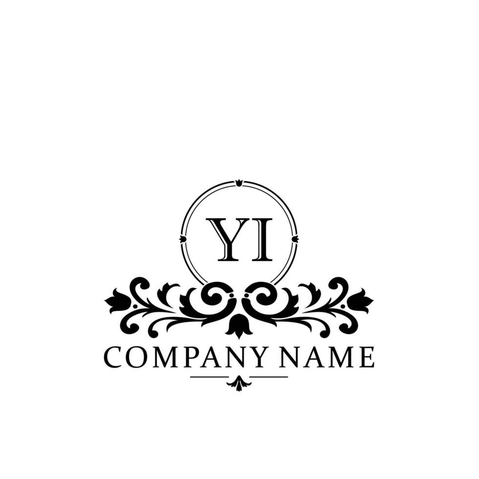 lettre yi floral logo conception. logo pour femmes beauté salon massage cosmétique ou spa marque vecteur