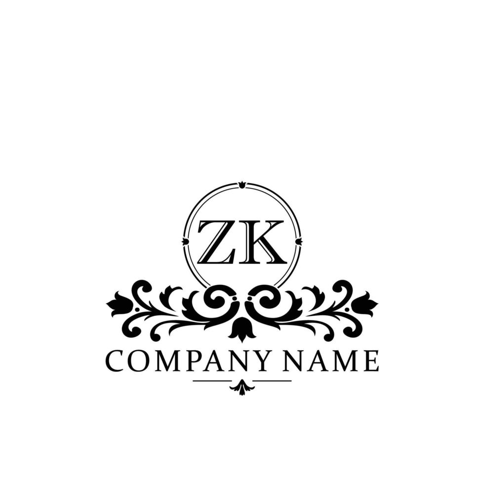 lettre zk floral logo conception. logo pour femmes beauté salon massage cosmétique ou spa marque vecteur