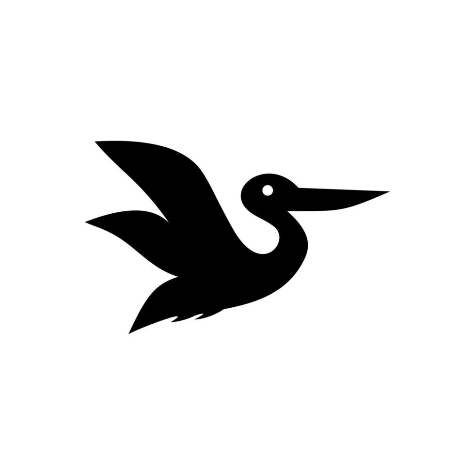 modèle vectoriel de conception abstraite de logo oiseau pélican