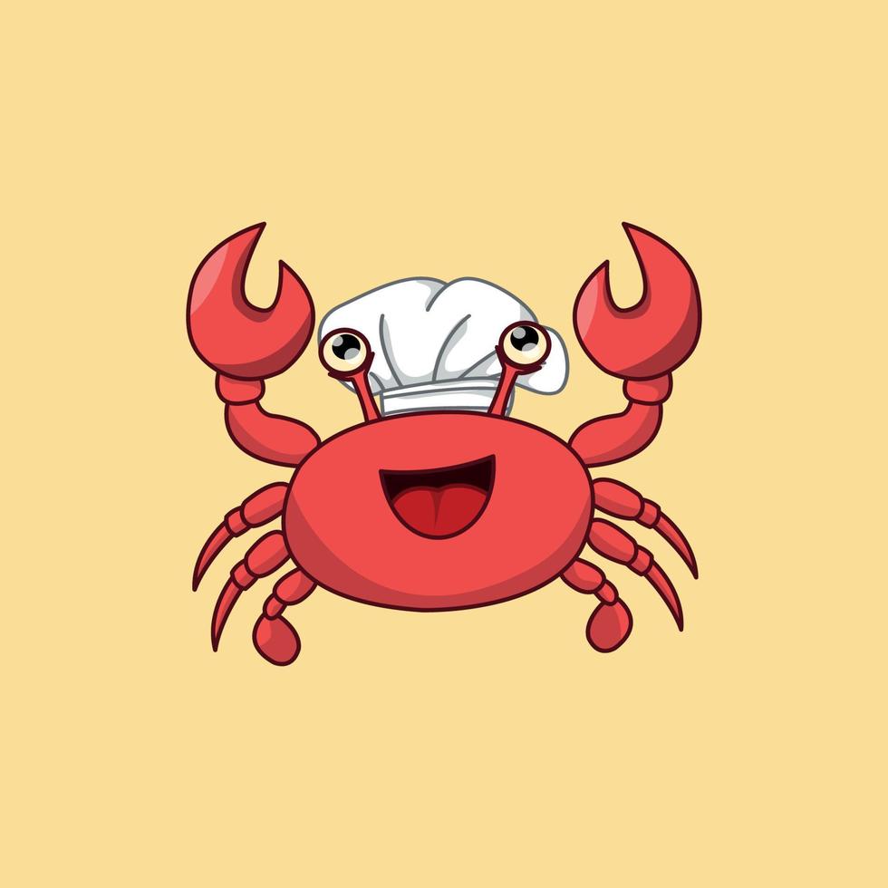 dessin animé Crabe chef. vecteur agrafe art illustration avec Facile dégradés. tout dans une Célibataire couche