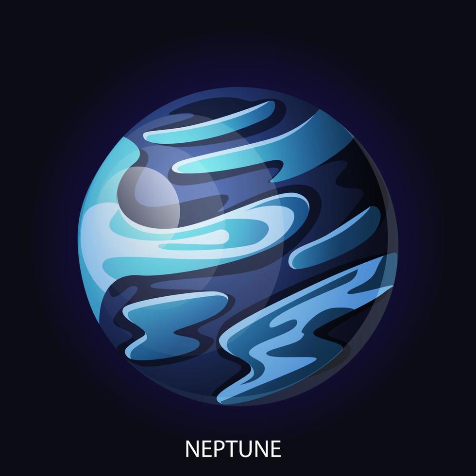 planète Neptune dessin animé vecteur illustration