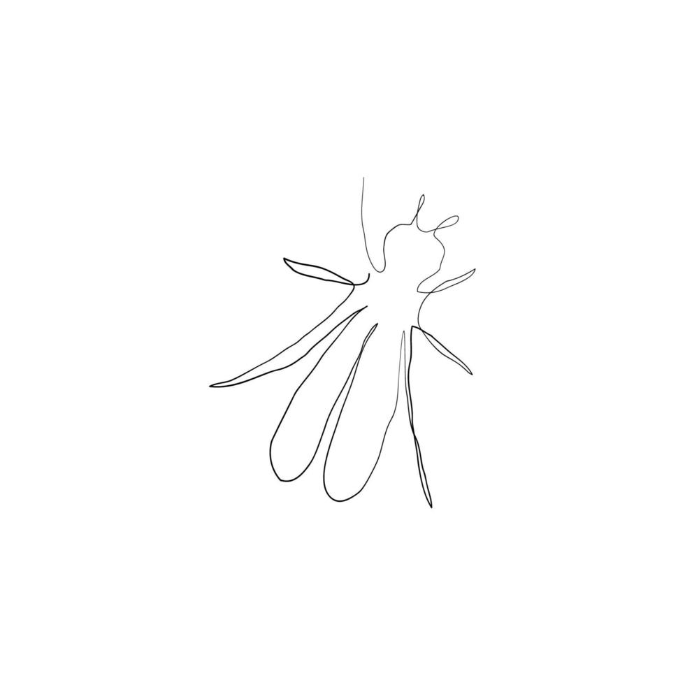 papillon continu ligne dessin insecte isolé sur blanc Contexte . vecteur illustration de insecte forme dans branché contour style.