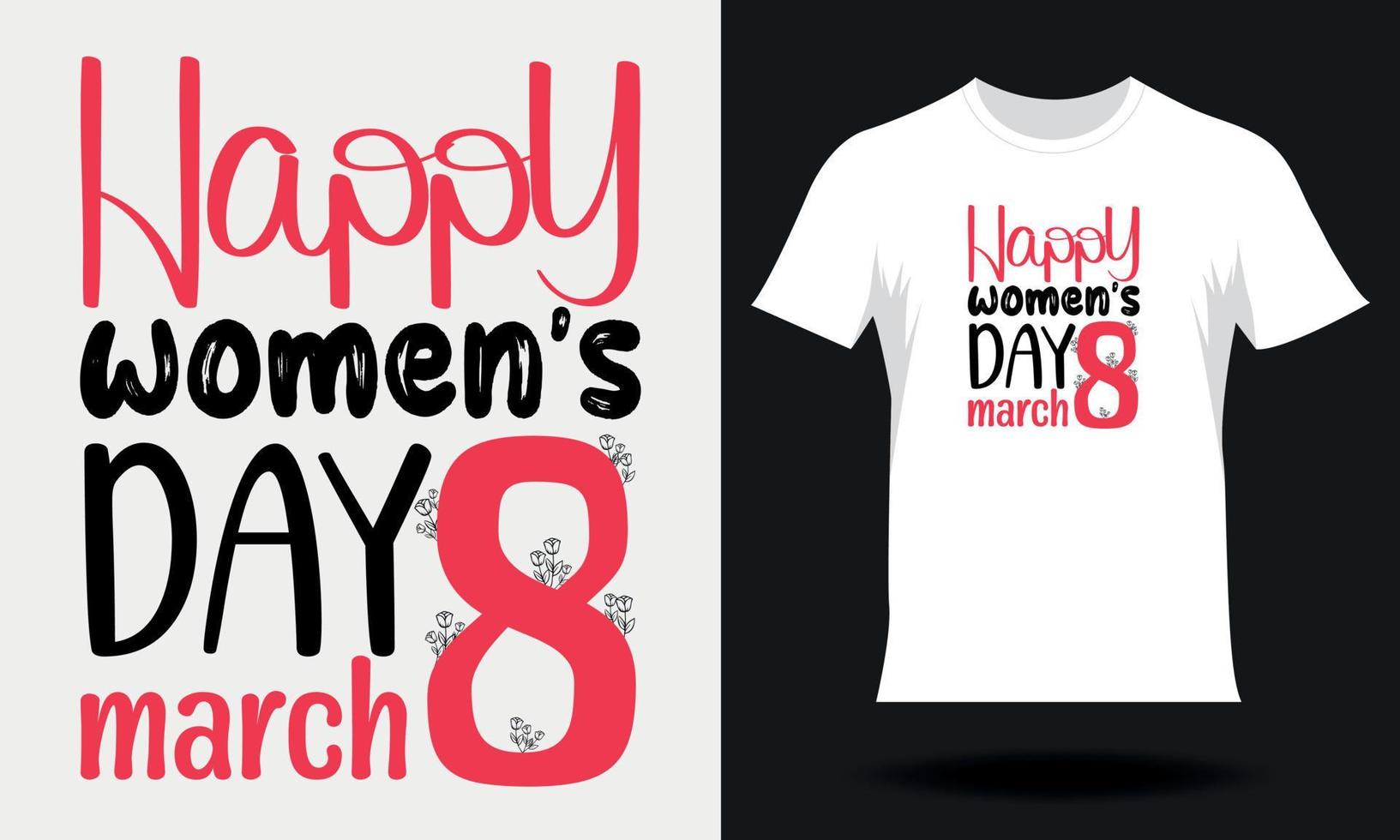 content aux femmes jour-femmes journée T-shirt conception. main tiré caractères femmes journée svg T-shirt conception vecteur