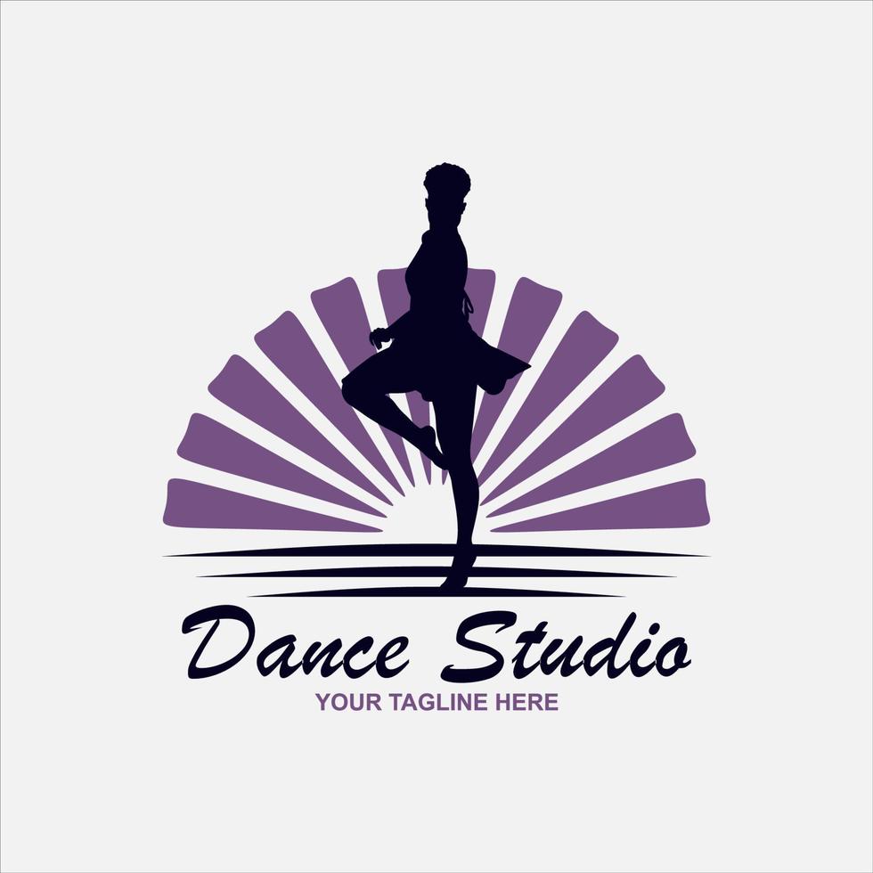 ballet Danse illustration logo sur blanc Contexte vecteur