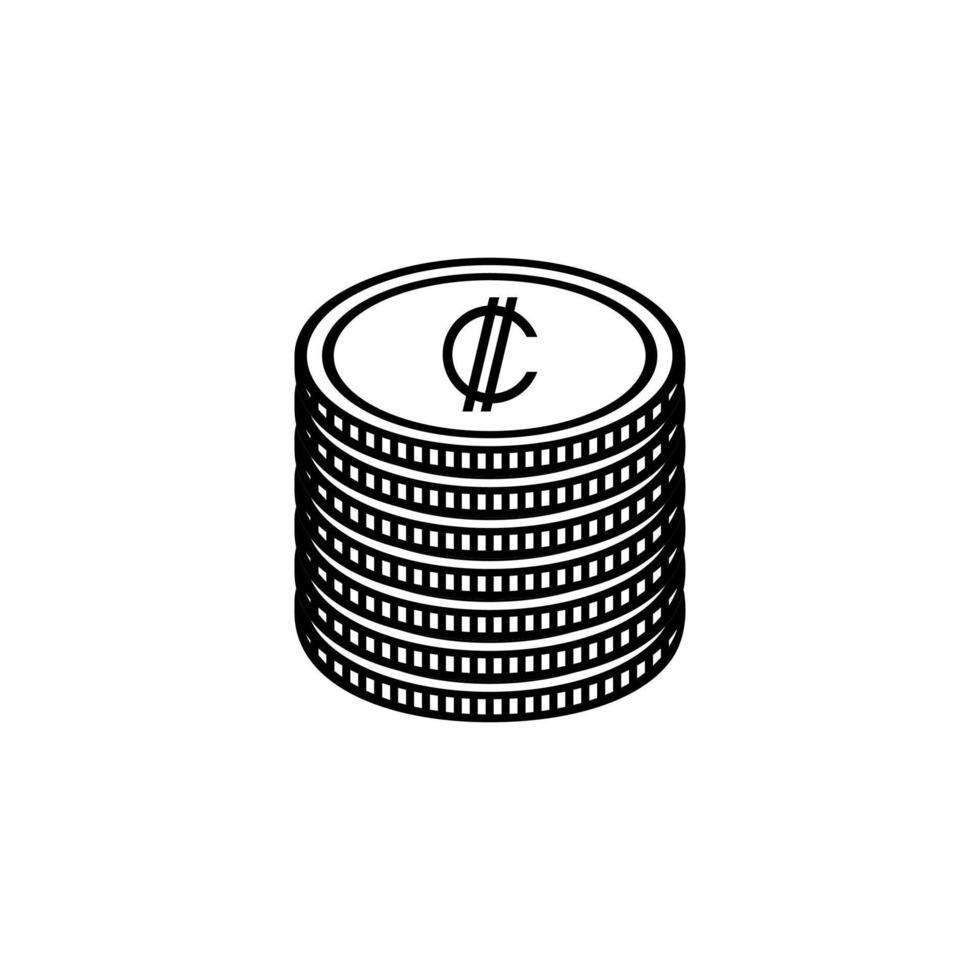 costa rica devise symbole, costa rican côlon icône, CRC signe. vecteur illustration
