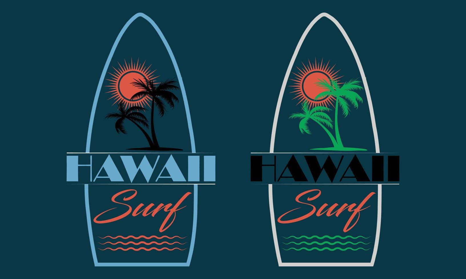 Hawaii le surf typographie T-shirt conception. surfant de motivation typographie T-shirt Créatif enfants, vecteur