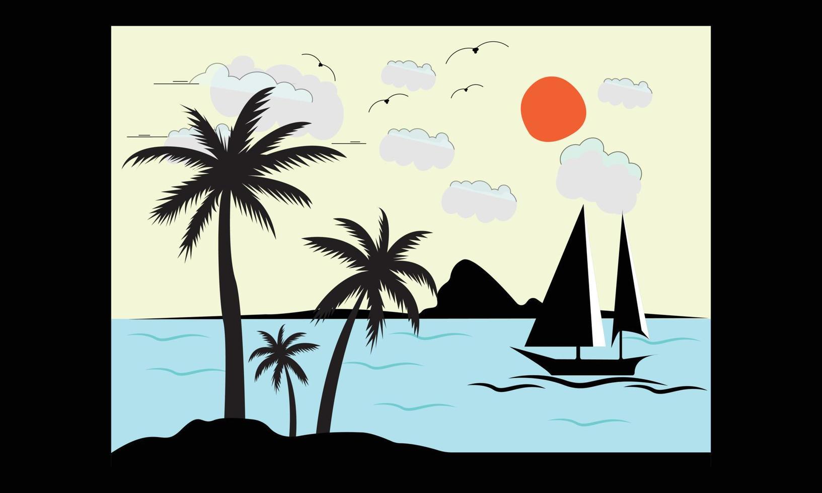 plage de surf et conception d'illustration svg de montagne. plage de surf de motivation, montagne svg illustration clipart enfants créatifs et illustration vectorielle de plage de surf. vecteur