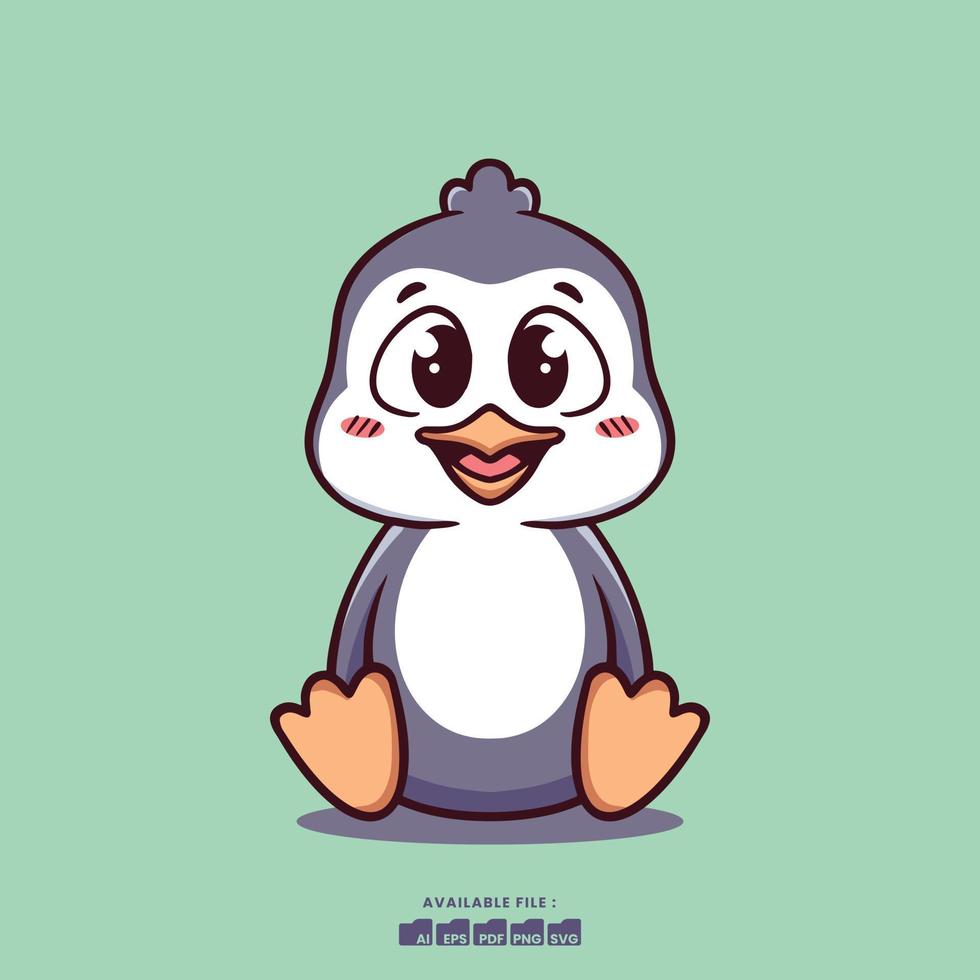 mignonne pingouin dessin animé pour des gamins vecteur