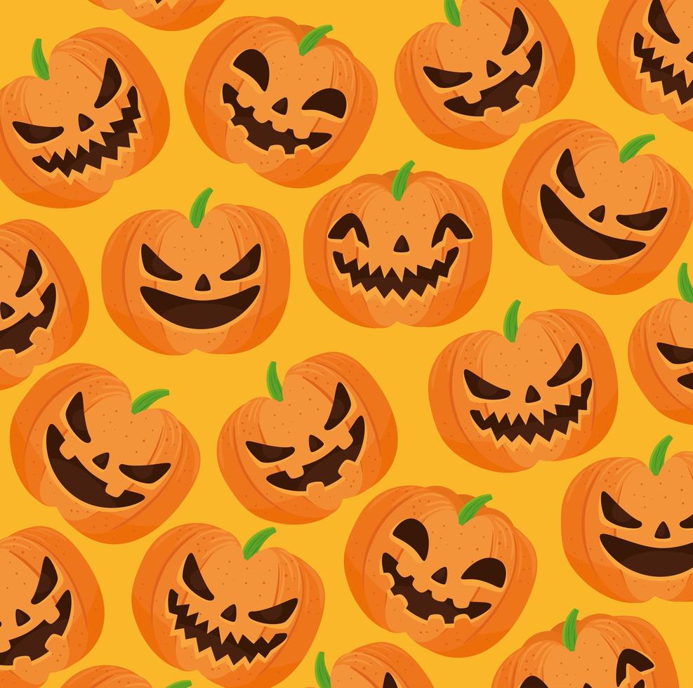 joyeux halloween de fond avec des citrouilles fantasmagoriques vecteur