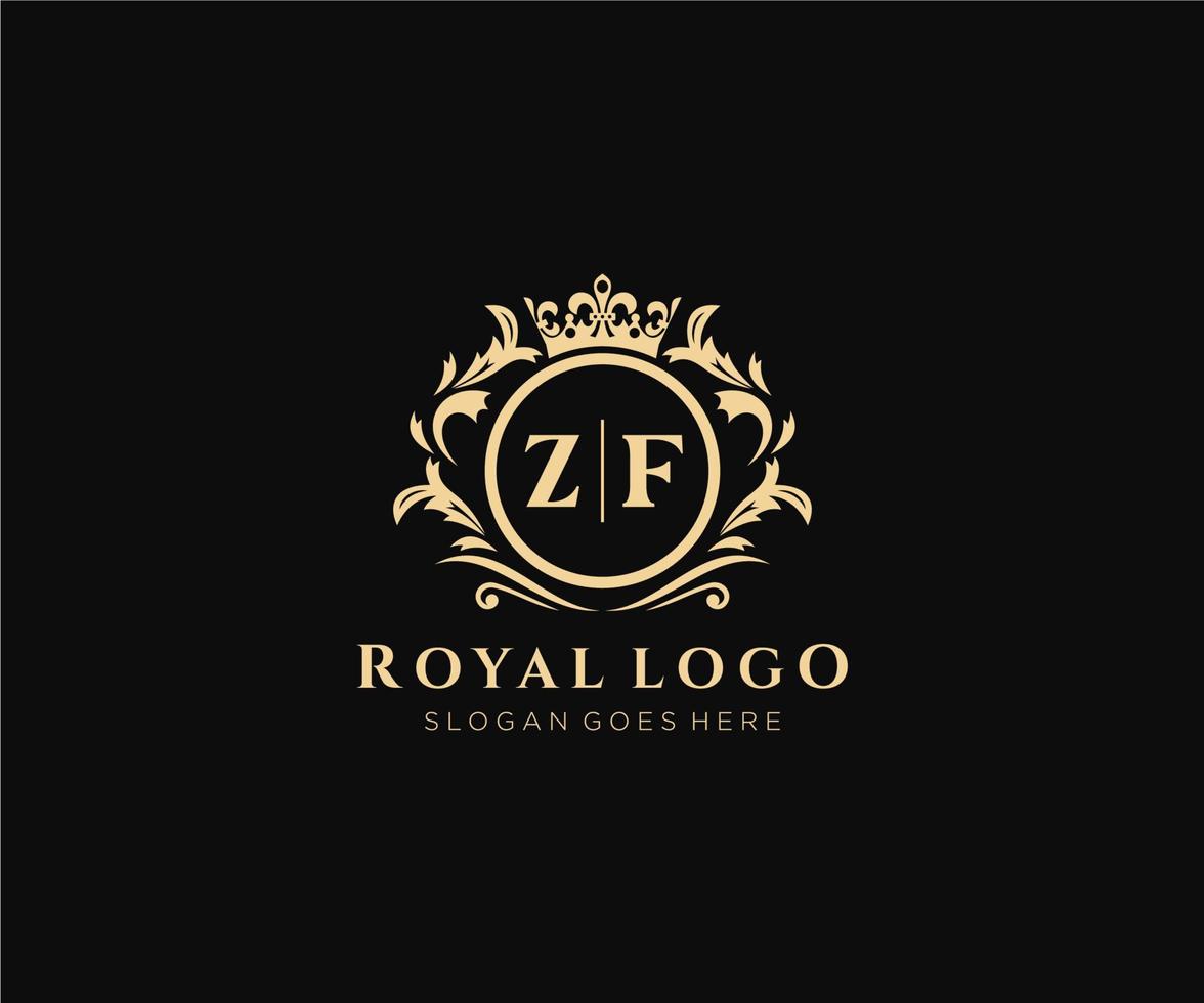 initiale zf lettre luxueux marque logo modèle, pour restaurant, royalties, boutique, café, hôtel, héraldique, bijoux, mode et autre vecteur illustration.