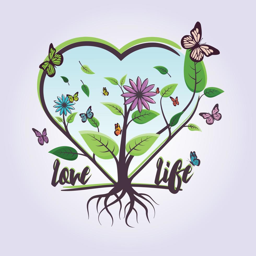 l'amour la vie et la nature. vecteur illustration.