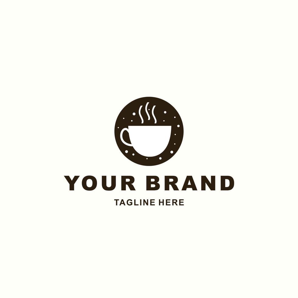 café tasse et lune logo adapté pour votre café magasin vecteur