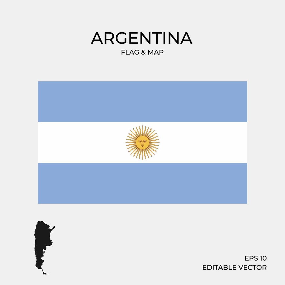 drapeau argentine et carte vecteur