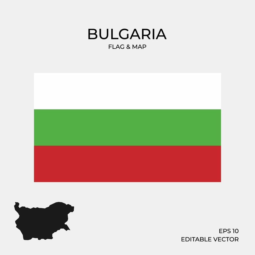 carte et drapeau de la bulgarie vecteur