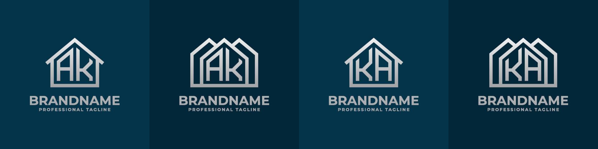 lettre ak et ka Accueil logo ensemble. adapté pour tout affaires en relation à loger, réel domaine, construction, intérieur avec ak ou ka initiales. vecteur