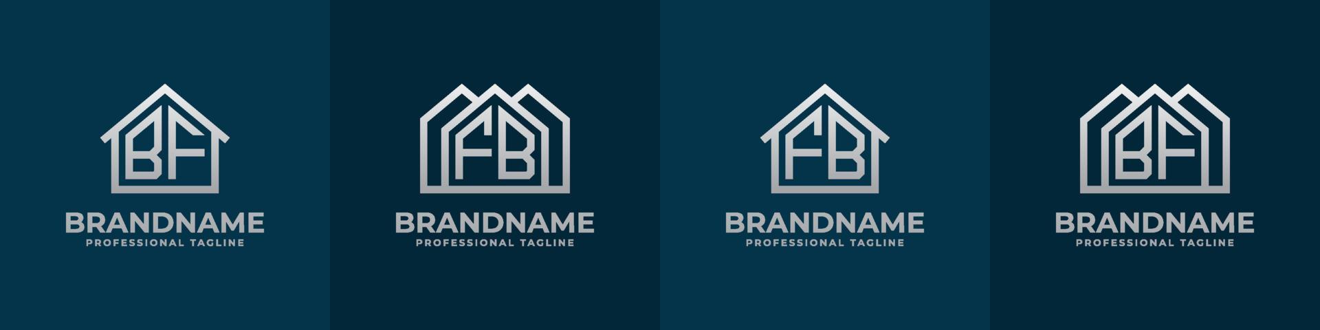 lettre bf et fb Accueil logo ensemble. adapté pour tout affaires en relation à loger, réel domaine, construction, intérieur avec bf ou fb initiales. vecteur