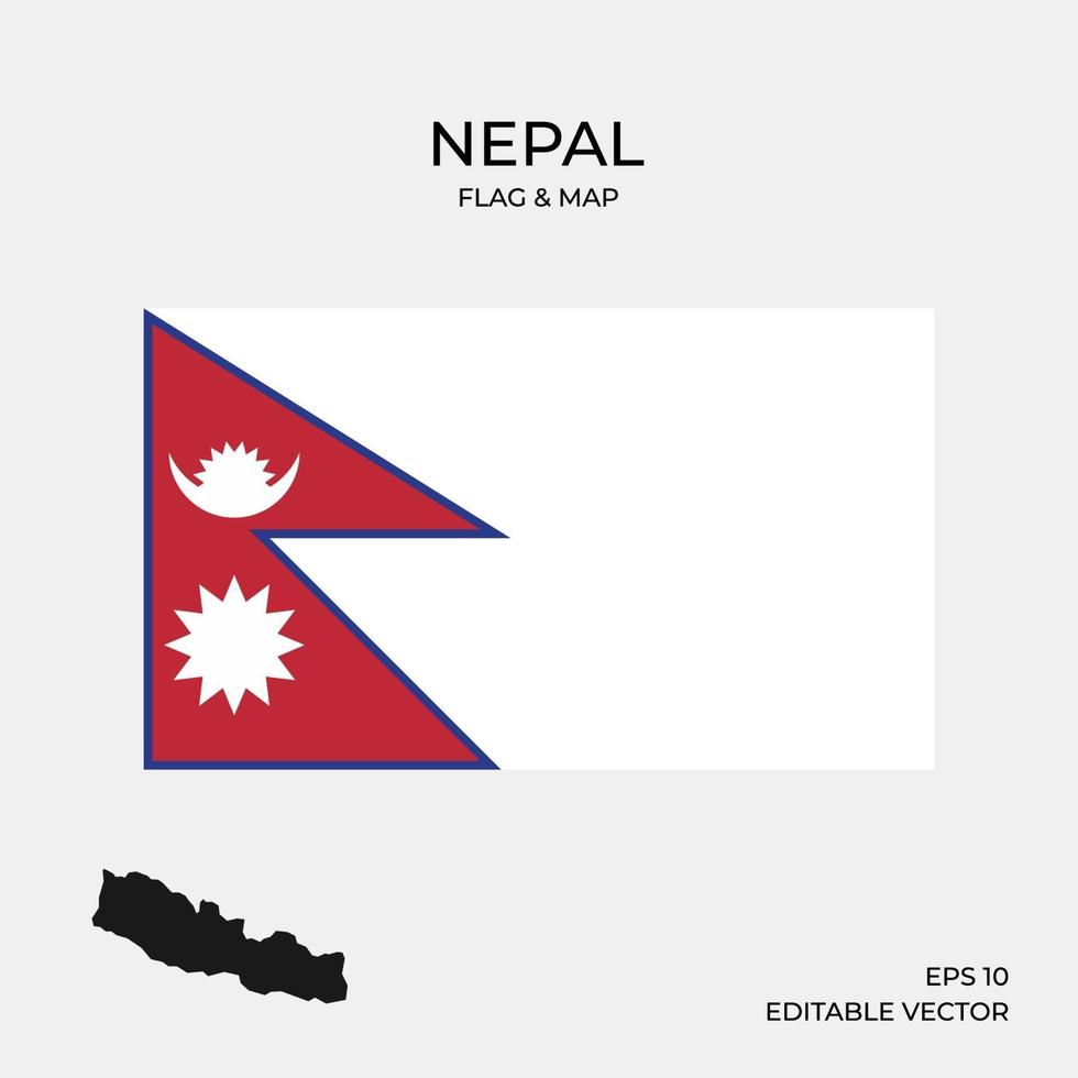carte et drapeau du népal vecteur