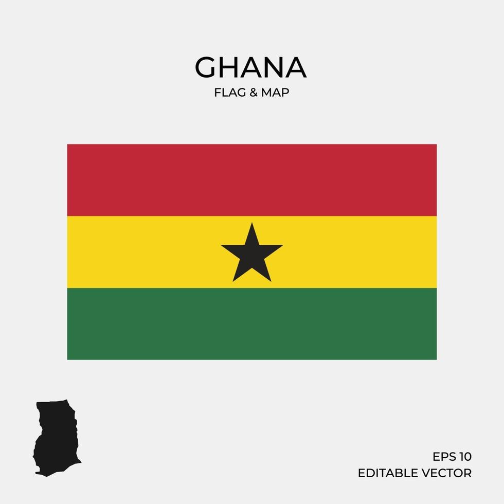 drapeau et carte du Ghana vecteur