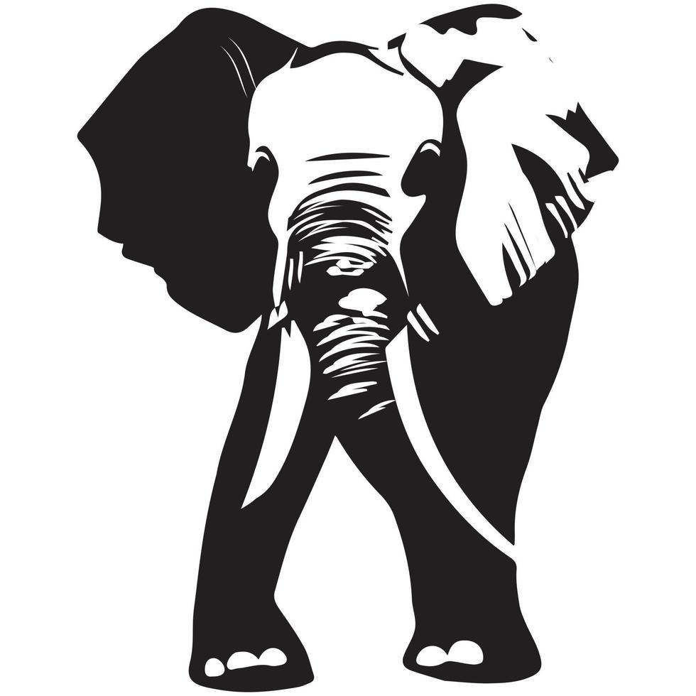 l'éléphant vecteur silhouette faune africain safari blanc Contexte gratuit vecteur