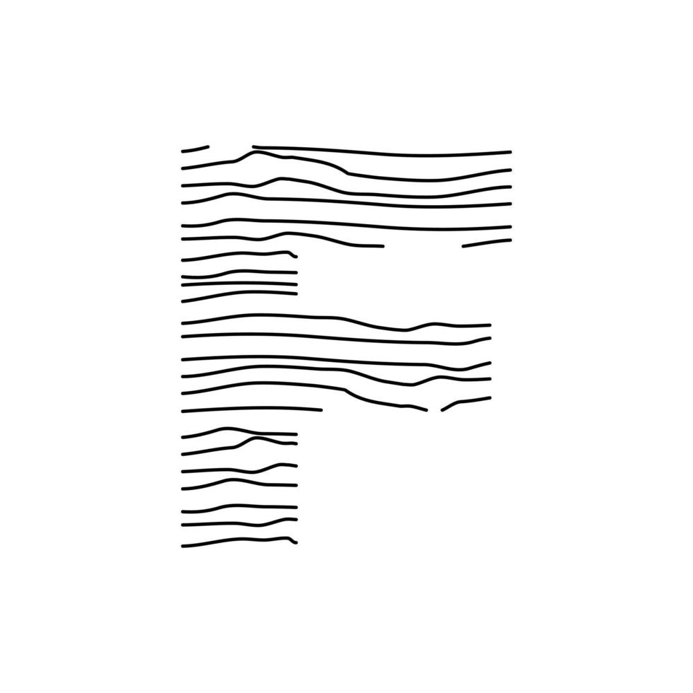 initiale F abstrait ligne logo vecteur