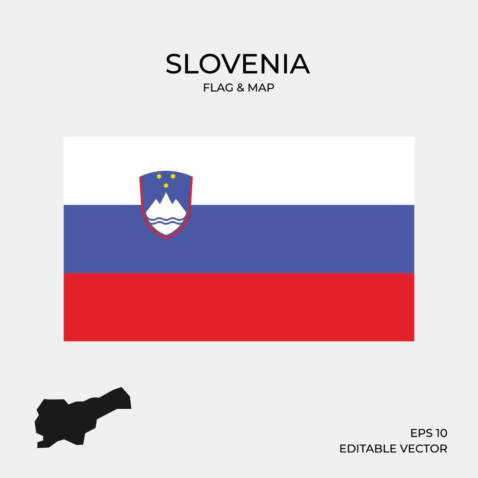 Carte et drapeau de la Slovénie vecteur