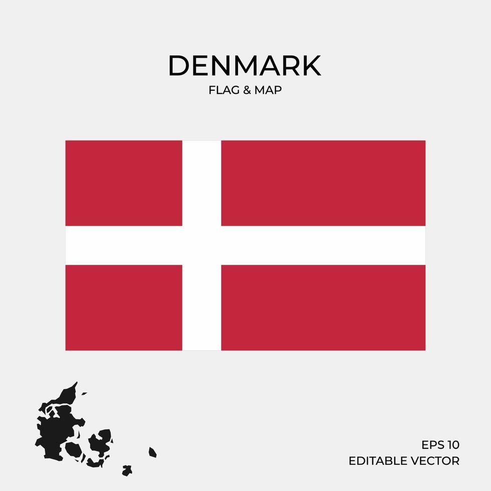 drapeau et carte du Danemark vecteur