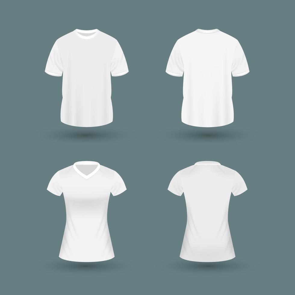 3d blanc T-shirt modèle vecteur