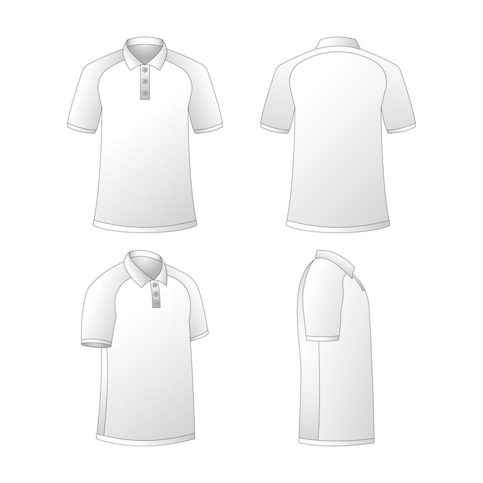 blanc polo chemise contour modèle vecteur