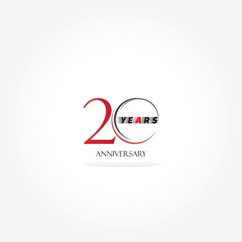 anniversaire lié logotype avec couleur rouge isolé sur fond blanc pour l'événement de célébration de l'entreprise vecteur