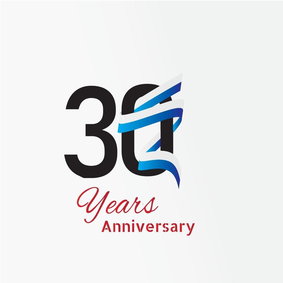 logo anniversaire des années avec une seule ligne de couleur bleu noir et blanc pour la célébration vecteur